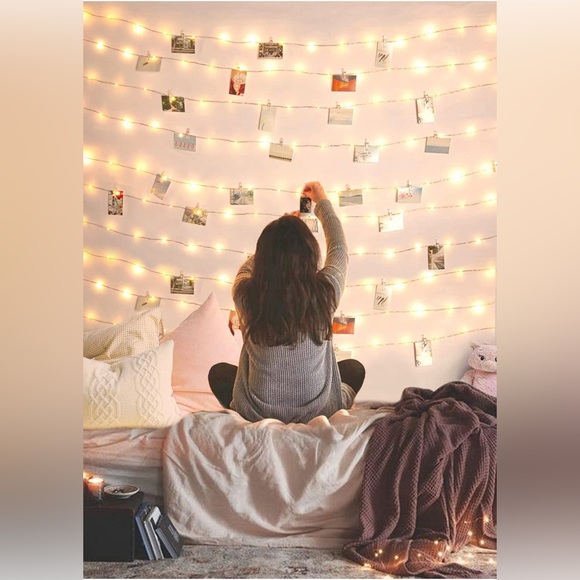 Home Core Gold Wire LED Gold Glittery Photo Clip Fairy Lights. - Picture 3 of 16